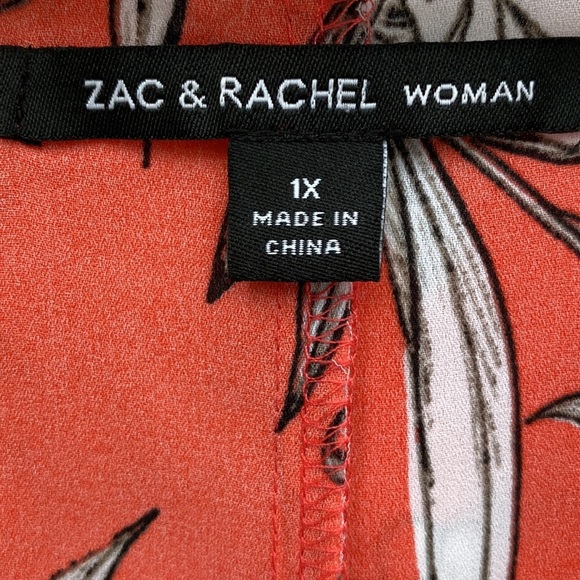 Zac & Rachel coral blouse. Size 1X - Picture 3 of 6